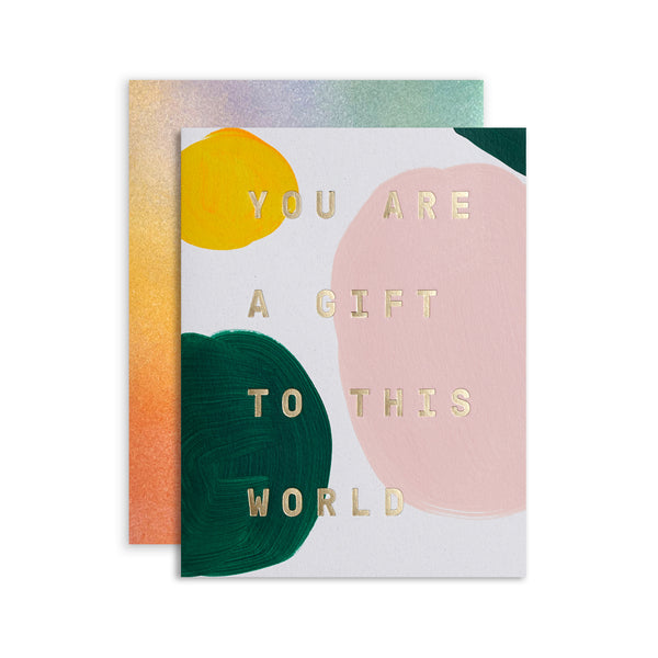 Moglea Gift to This World greeting card with artistic design and heartfelt message, perfect for giving to loved ones