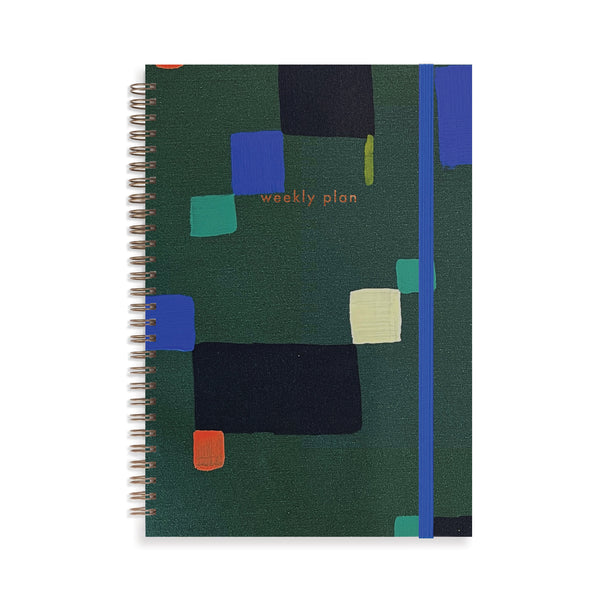 Green Square B5 Weekly Undated Planner notebook by Moglea with a vibrant green cover and a compact square shape.