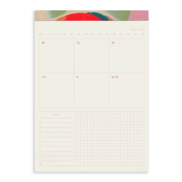 Moglea Palmita Weekly Planner Legal Pad notepad with lined pages for weekly planning and note-taking.